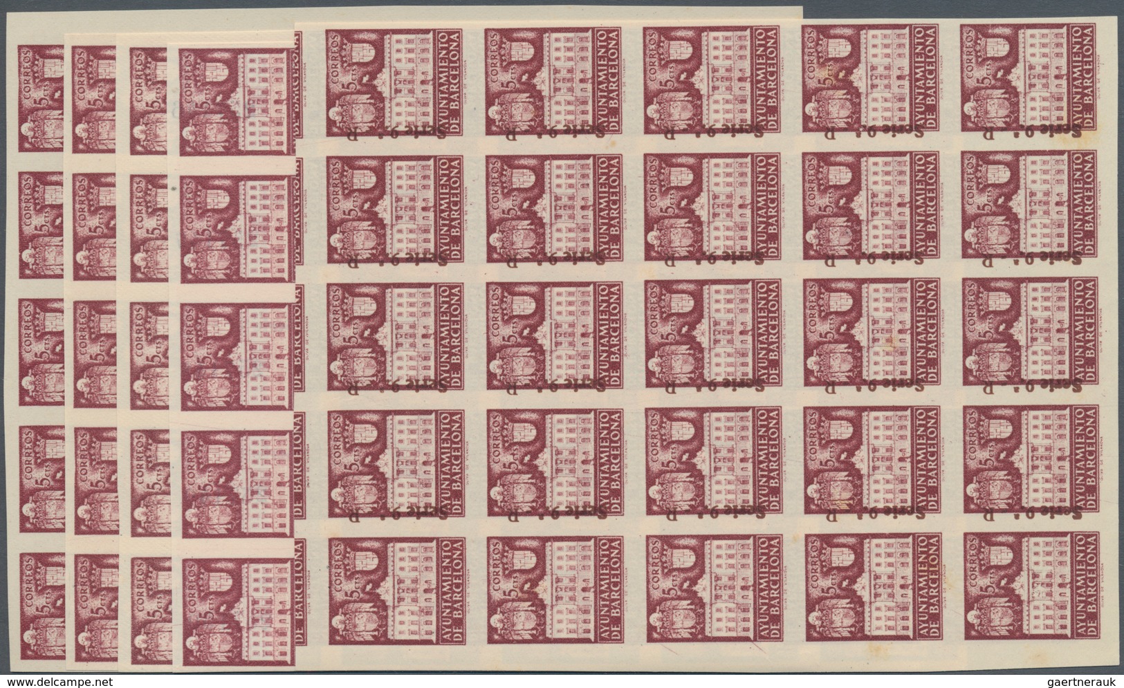 Spanien - Zwangszuschlagsmarken Für Barcelona: 1942, Town Hall Of Barcelona 5c. Lilac-red In Four IM - War Tax