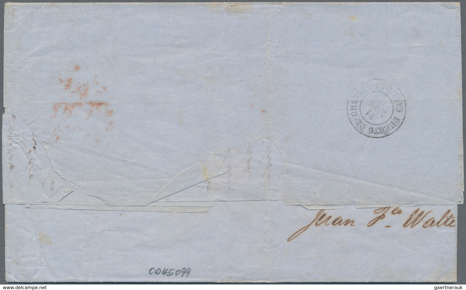 Spanien - Kanarische Inseln (1890er Jahre): 1871/72 Incoming Mail: Two Stampless Folded Envelopes Wi - Other & Unclassified