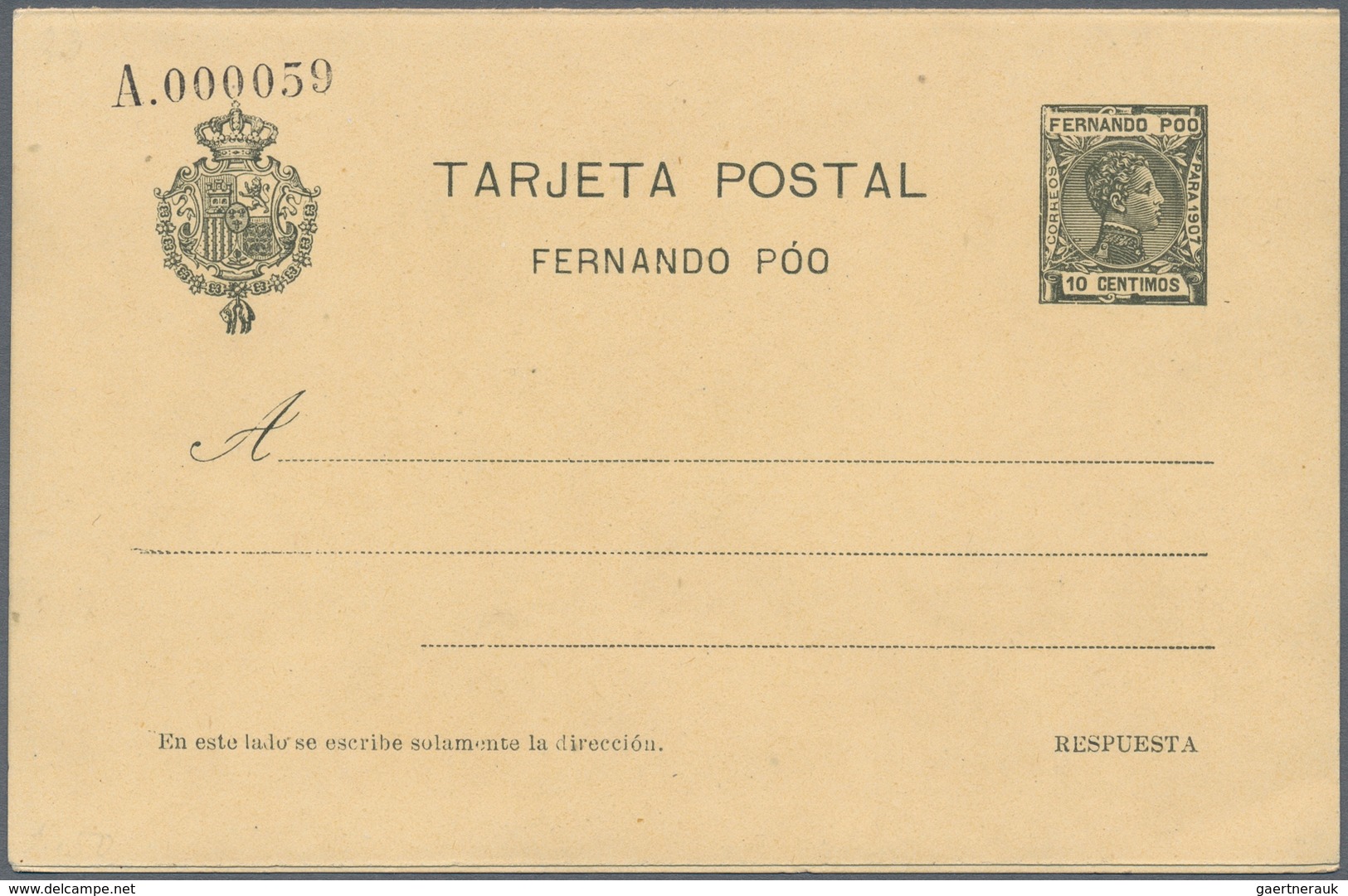 Spanien - Ganzsachen: 1903/1907. Lot Of 3 Postcards And 3 Reply Cards Alfonso XIII "Fernando Poo": I - 1850-1931