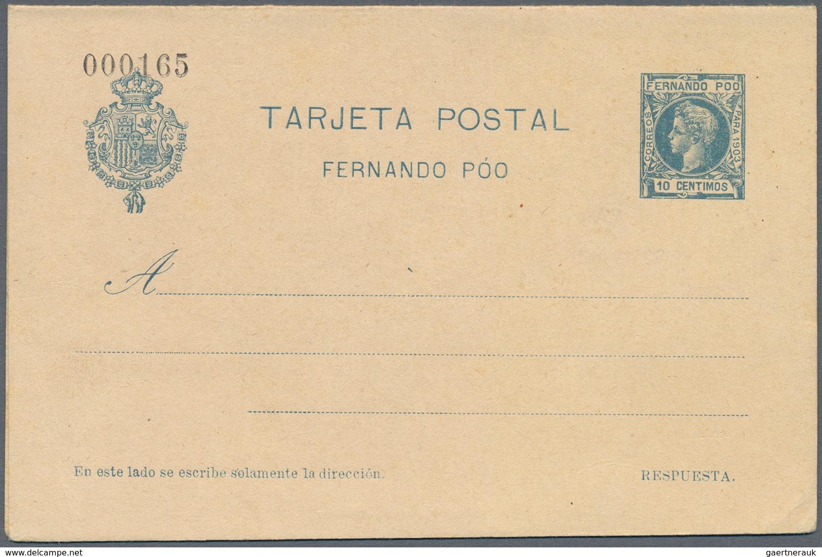 Spanien - Ganzsachen: 1903/1907. Lot of 3 postcards and 3 reply cards Alfonso XIII "Fernando Poo": I