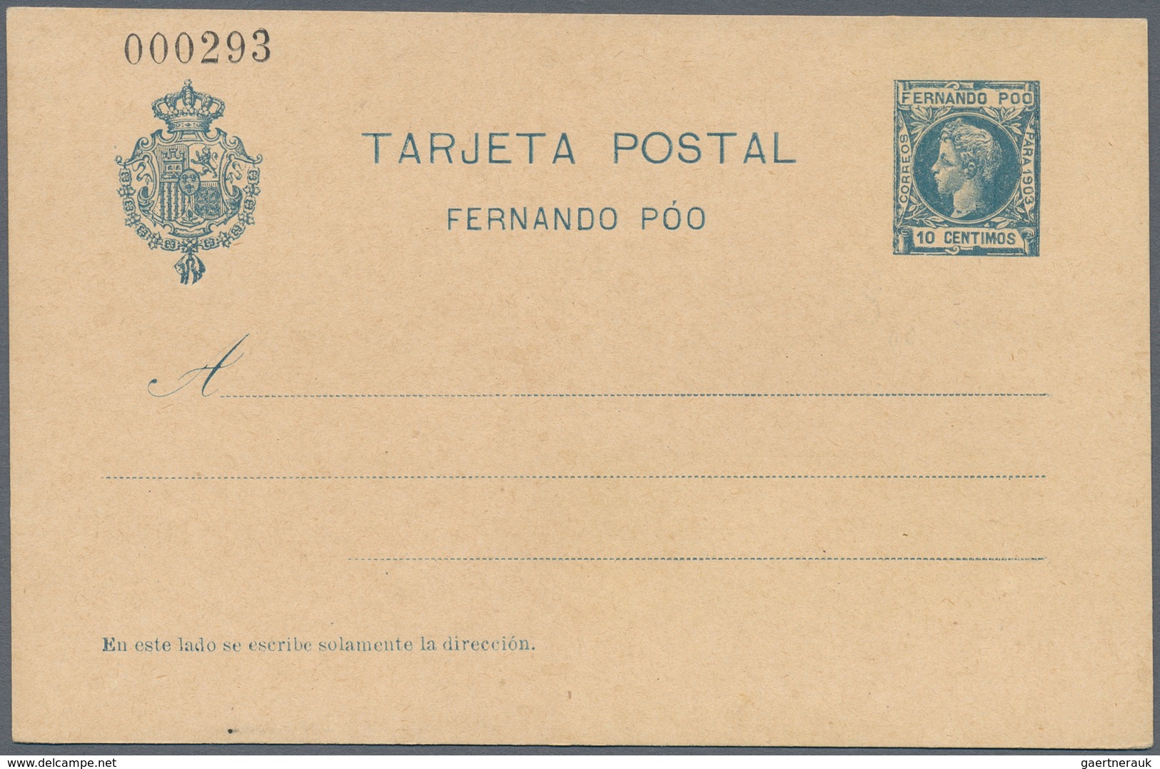 Spanien - Ganzsachen: 1903/1907. Lot of 3 postcards and 3 reply cards Alfonso XIII "Fernando Poo": I