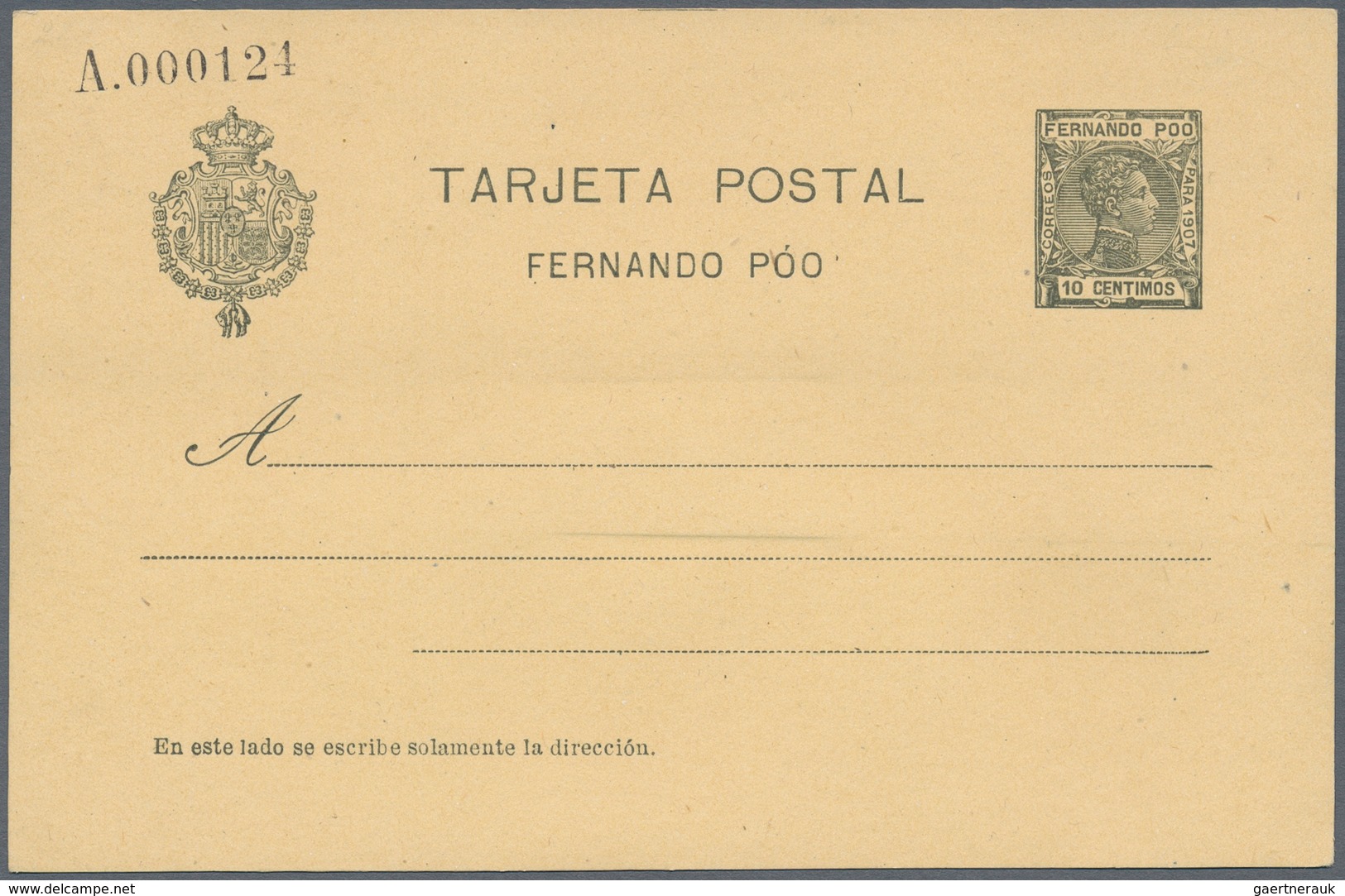 Spanien - Ganzsachen: 1903/1907. Lot of 3 postcards and 3 reply cards Alfonso XIII "Fernando Poo": I