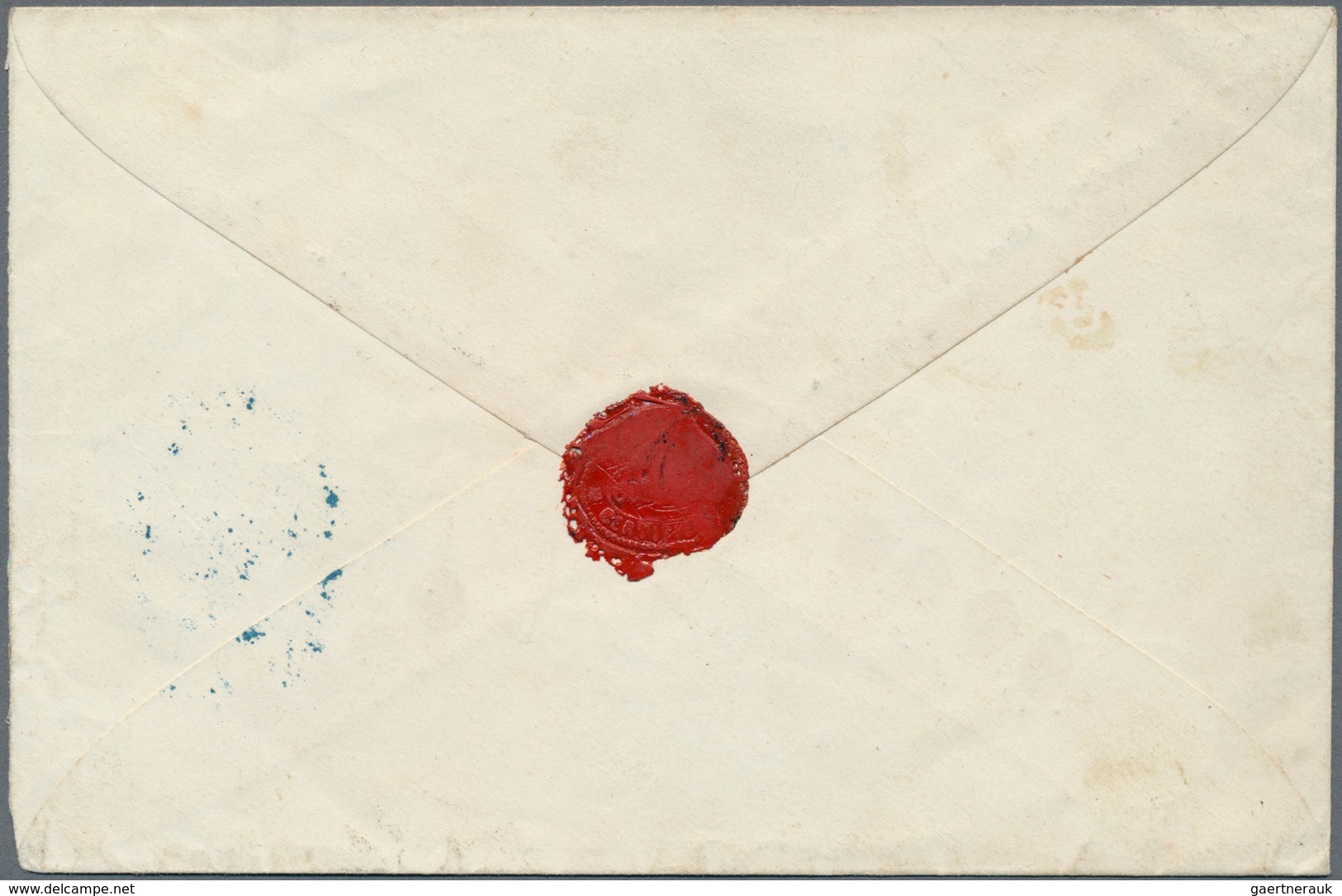 Spanien - Besonderheiten: 1875, Stampless Registered Official Cover With Blue Markings: Oval Crested - Other & Unclassified