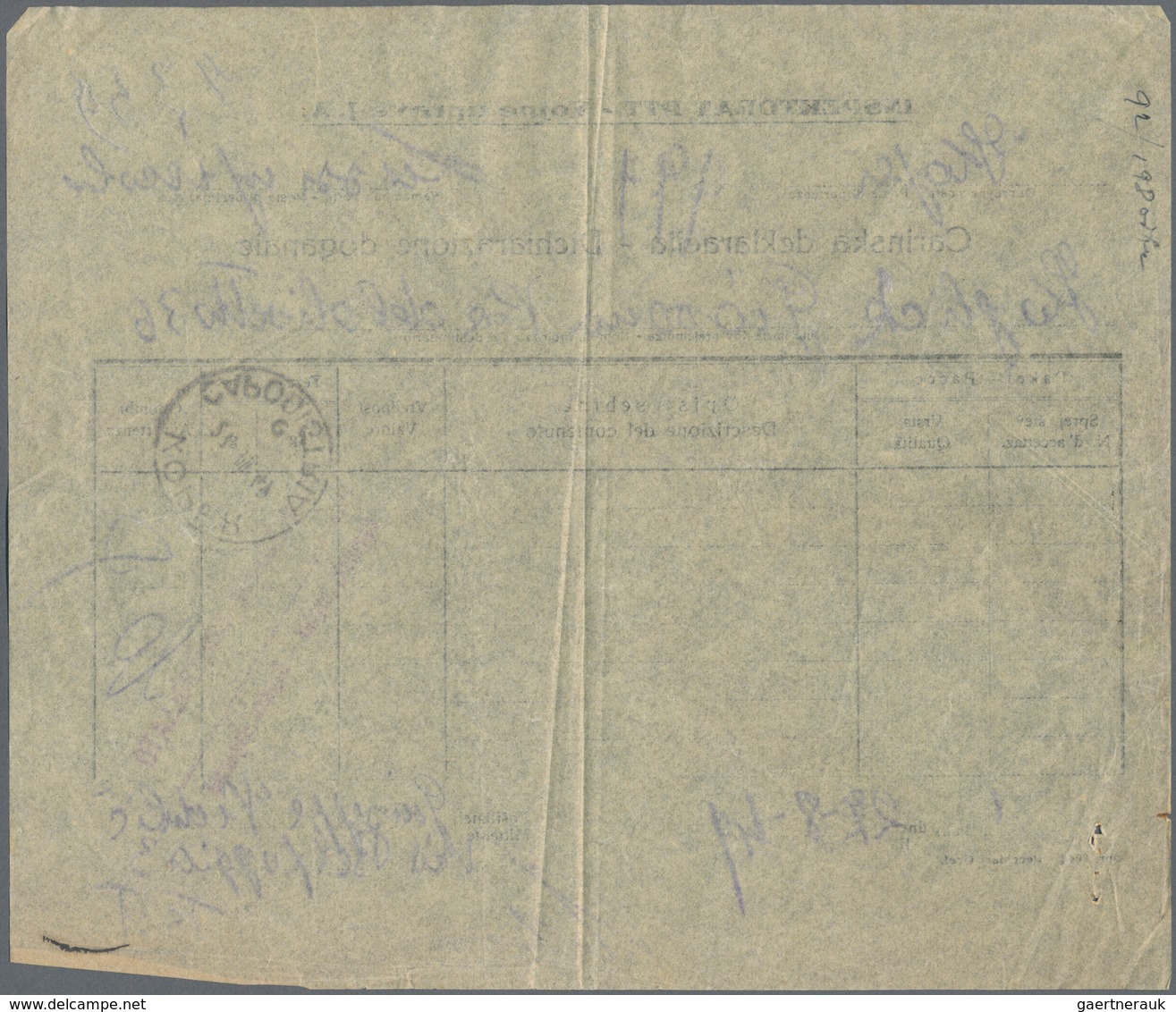 Triest - Zone B: 1949, Complete Parcel Despatch Form From "KOPER 27.VIII.49" To Lussinpiccolo (Mali - Poststempel