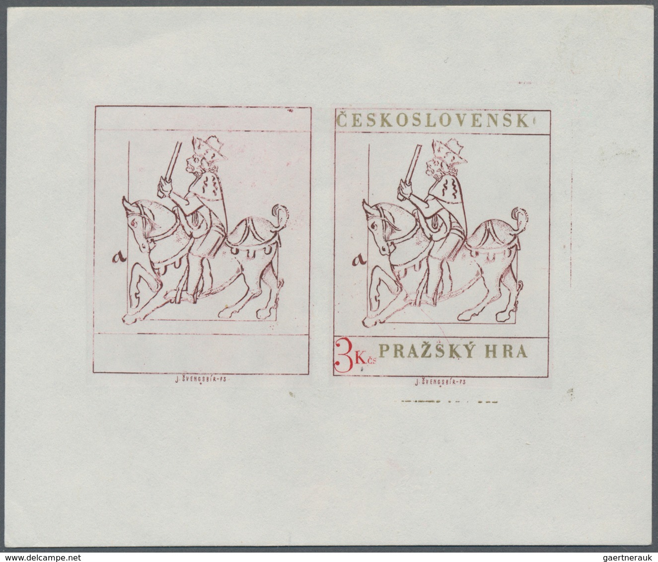 Tschechoslowakei: 1971/1973, Prague Hradčany, Eleven Imperforated Progressive Proofs Incl. Three Com - Unused Stamps