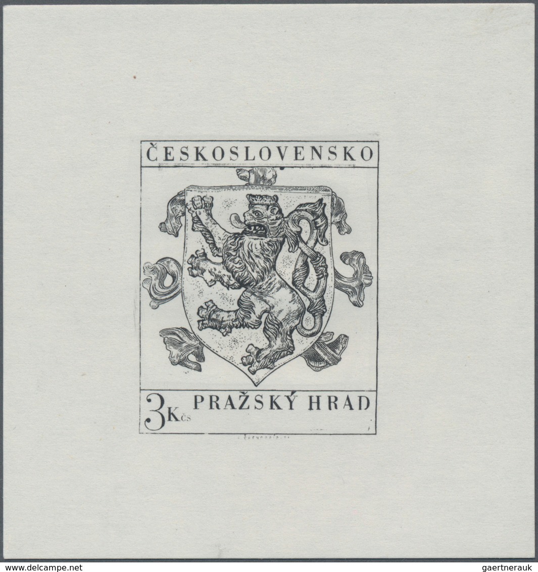 Tschechoslowakei: 1971/1973, Prague Hradčany, eleven imperforated progressive proofs incl. three com