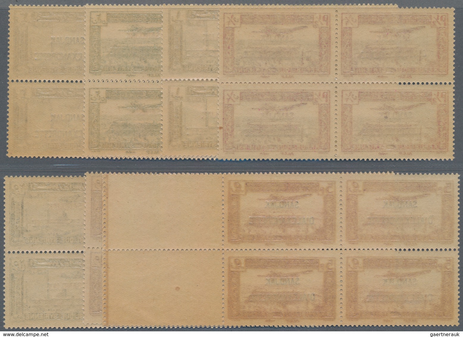 Türkei - Alexandrette: 1938, Syria Airmail Issue With Red Or Black Opt. 'SANDJAK / D'ALEXANDRETTE' C - Unused Stamps