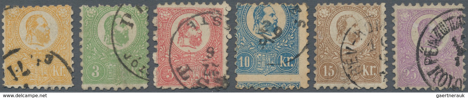 Ungarn: 1871, Freimarken König Franz Joseph Im Steindruck Kompletter Satz Von 6 Werten Mit Rundstemp - Used Stamps