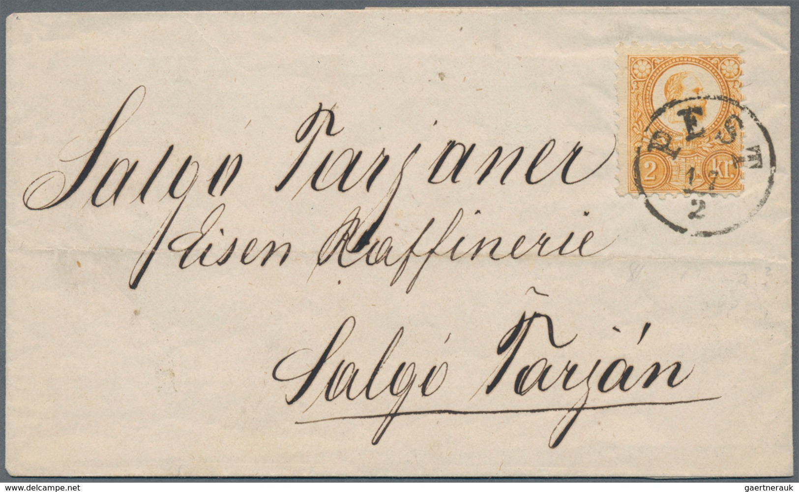 Ungarn: 1872 (17.2.), König Franz Josef 2 Kr. Gelborange StTdr. Einzelfrankatur Auf Faltbriefhülle V - Used Stamps