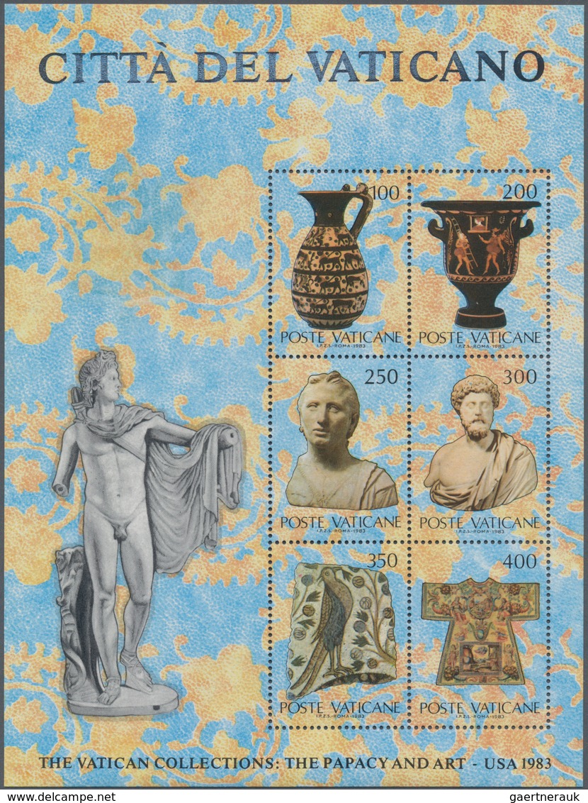 Vatikan: 1983, Exhibition Of Vatican Art In USA Miniature Sheet With Part Of SILVER OMITTED (Coat Of - Nuevos