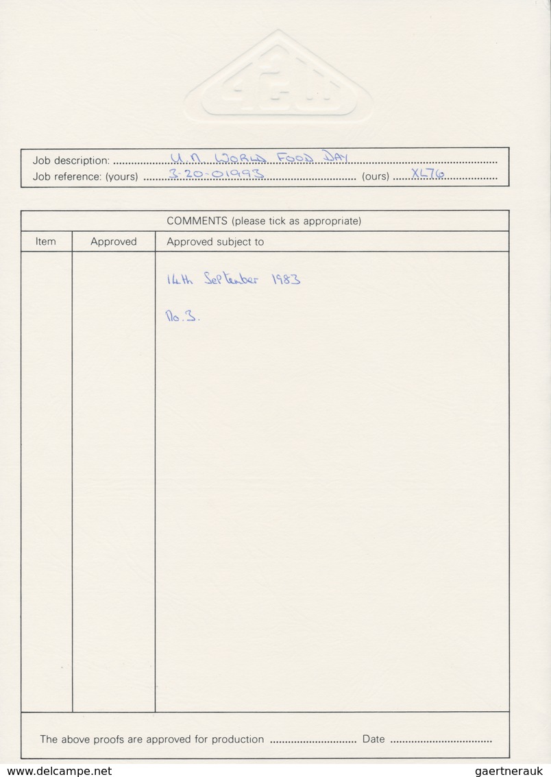 Vereinte Nationen - Wien: 1984. World Food Day. Die Proofs For The Issues Of New York (Mi #442/43), - Other & Unclassified