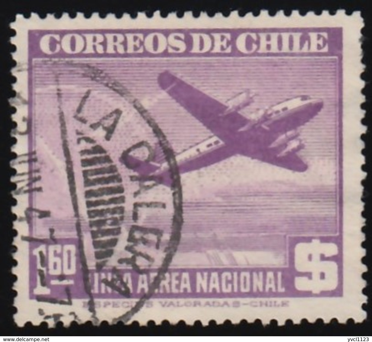 CHILE - Scott #C118 Plane And Radio Tower / Used Stamp - Chile