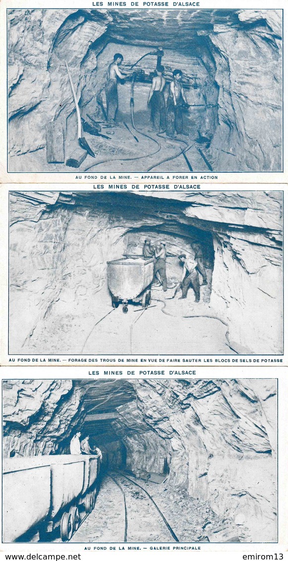 67 Les Mines De Potasse D’Alsace Au Fond De La Mine Galeries 3 Cartes - Andere & Zonder Classificatie