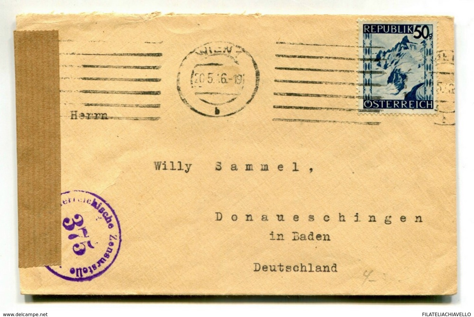 AUSTRIA TO GERMANY OLD CENSORED COVER 2846 130120 - Sonstige & Ohne Zuordnung