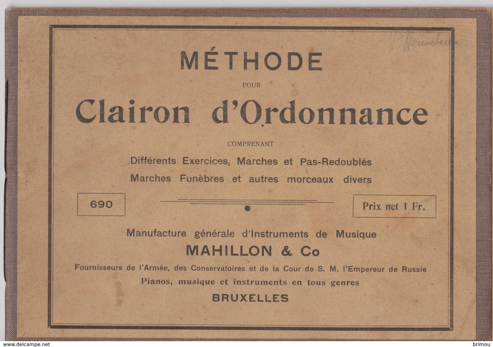 Méthode Pour Clairon D'Ordonnance, Bruxelles, 14 Pages. - Aprendizaje