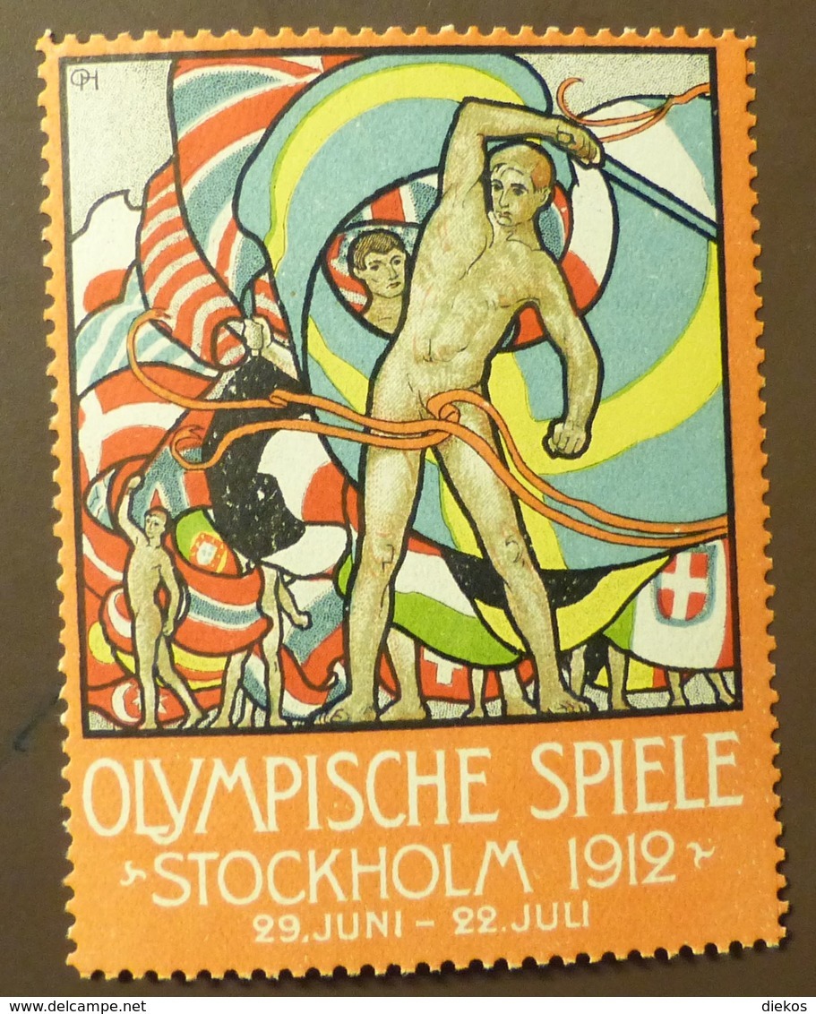Werbemarke Cinderella Poster Stamp  Olympia Stockholm 1912  #196 - Vignetten (Erinnophilie)