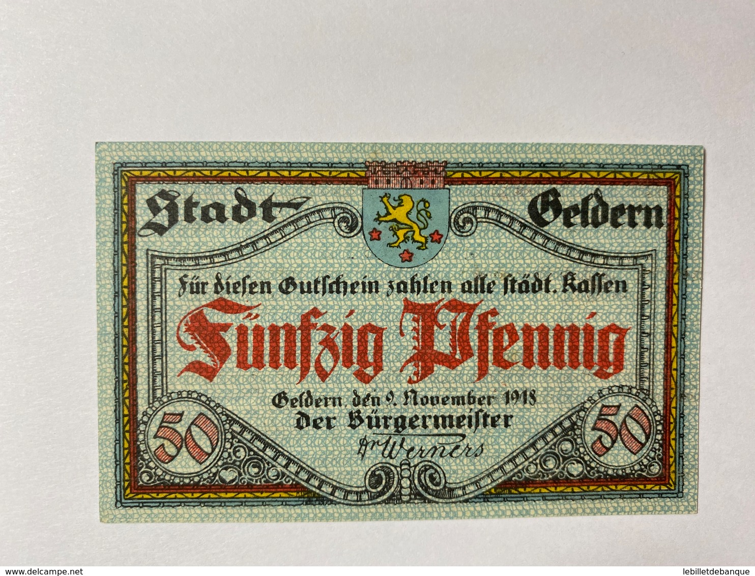 Allemagne Notgeld Geldern 50 Pfennig - Collezioni