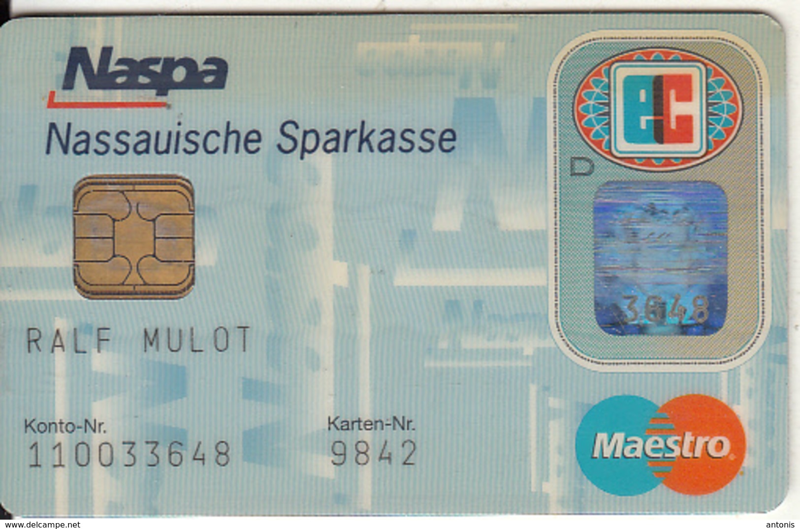GERMANY - Nassauische Sparkasse Bank(Naspa)(reverse DSV), Eurocheque, 05/99, Used - Carte Di Credito (scadenza Min. 10 Anni)