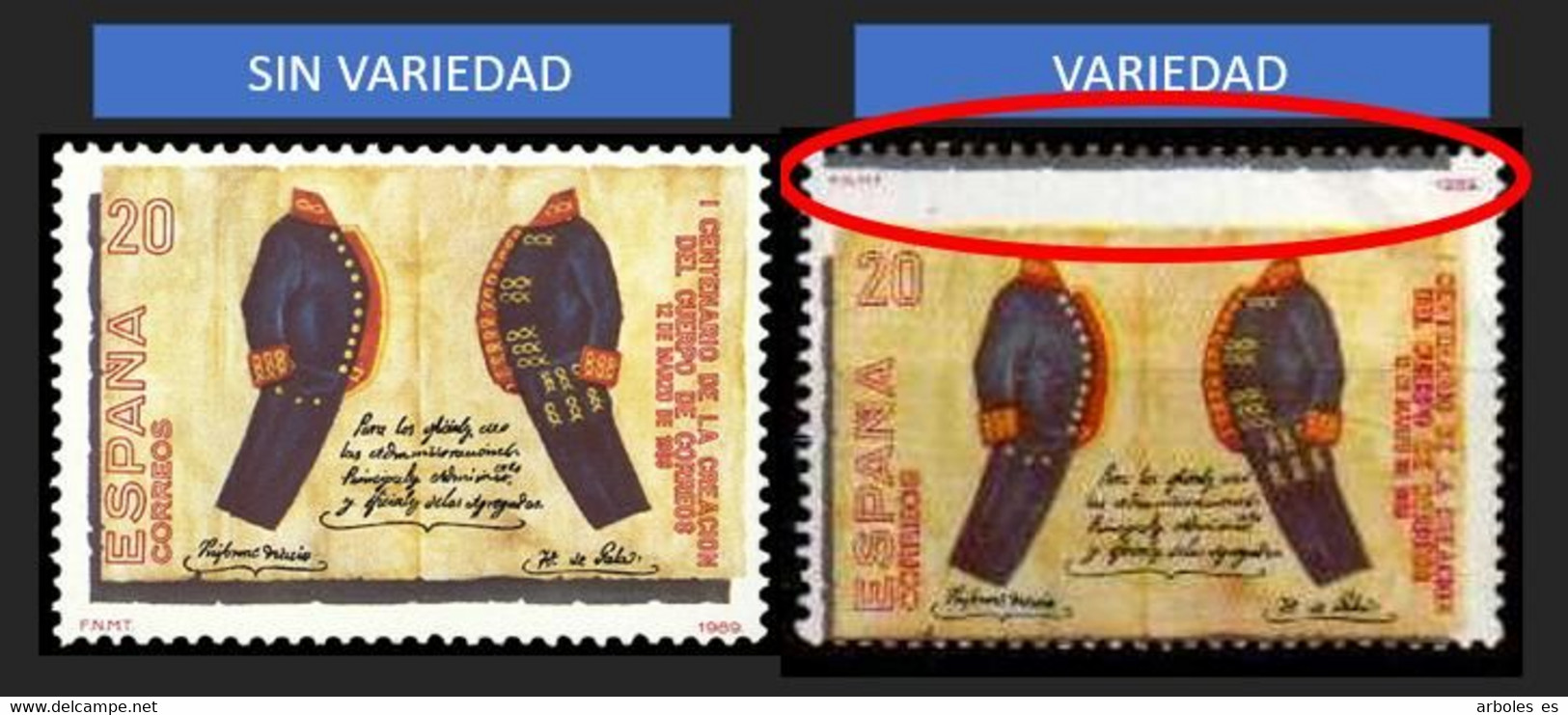 CENT.CUERP.CORREO - AÑO 1989 - Nº EDIFIL 2998ida - VARIEDAD - Variedades & Curiosidades