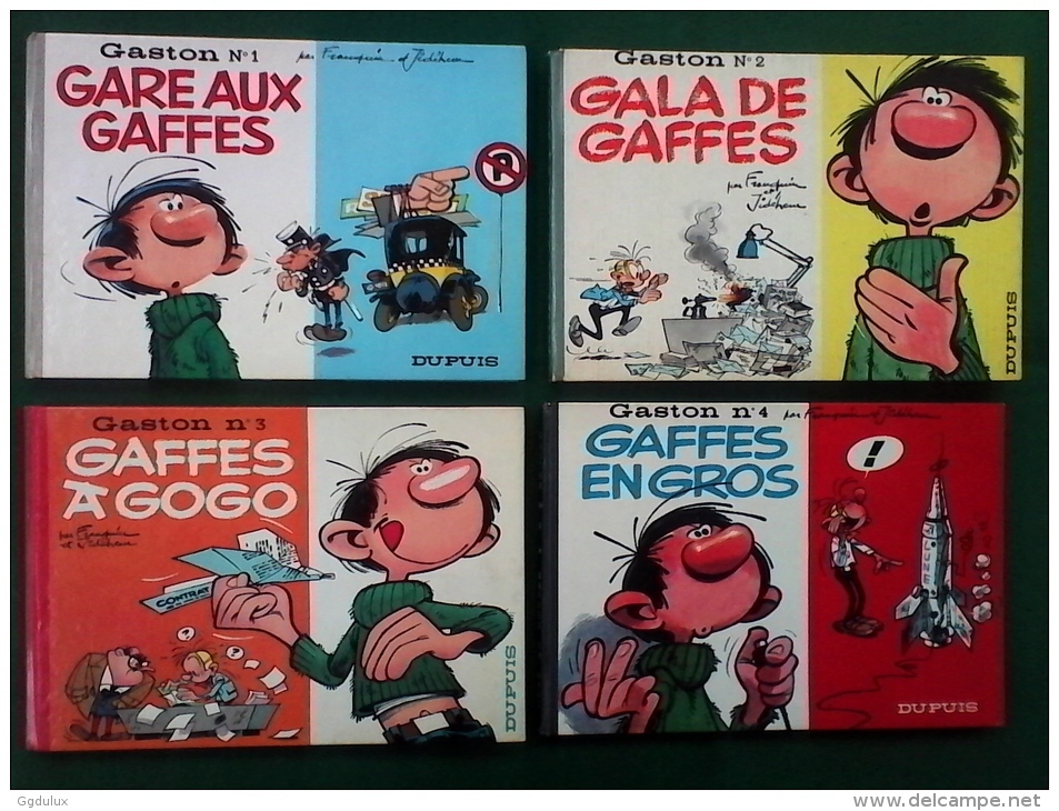 Gaston Lagaffe EXCEPTIONNEL Lot N°1 à 5 En Format à L'italienne De 1963 à 1967 & N° 6 à 11 Format Normal De 1968 à 1973 - Lots De Plusieurs BD