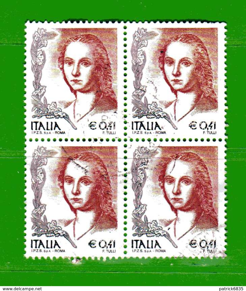 ITALIA° - 2003 - La DONNA Nell'ARTE . Unif.2762A.  Quartina. - 2001-10: Usati