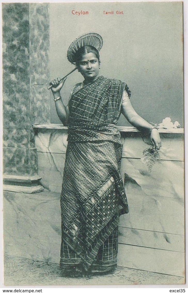 CPA  Ceylon Tamil Girl - Fille Tamoul De Ceylan - état Superbe - Costume - Sri Lanka (Ceylon)