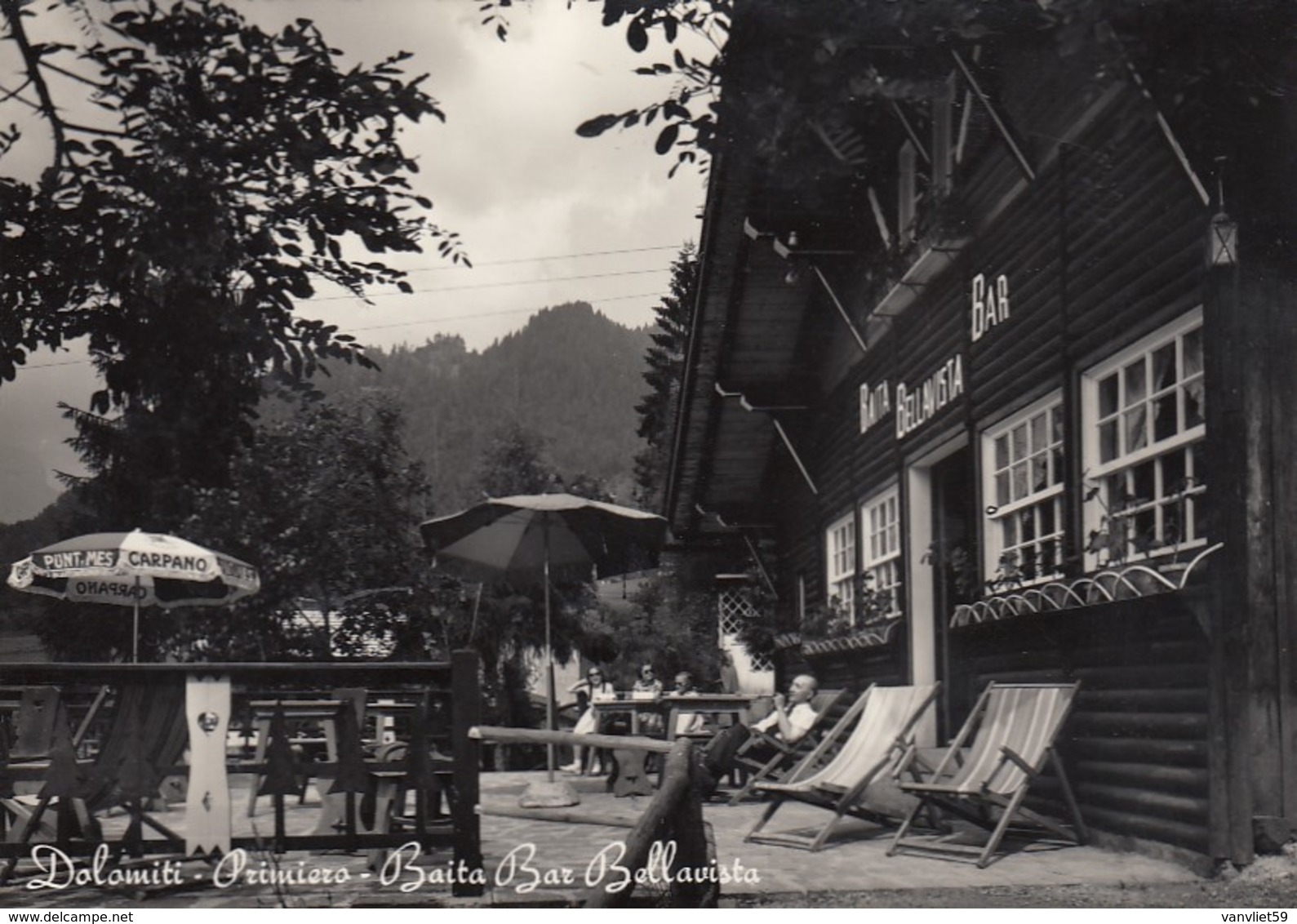 PRIMIERO-TRENTO-DOLOMITI-BAITA BAR =BELLAVISTA=-CARTOLINA VIAGGIATA IL 6-8-1964 - Trento