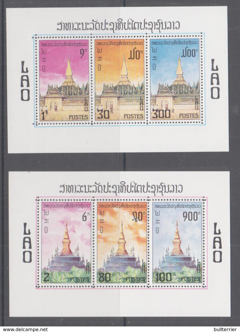 LAOS - 1976 - PAGODAS SET OF 2 SOUVENIR SHEET  MINT NEVER HINGED - Laos