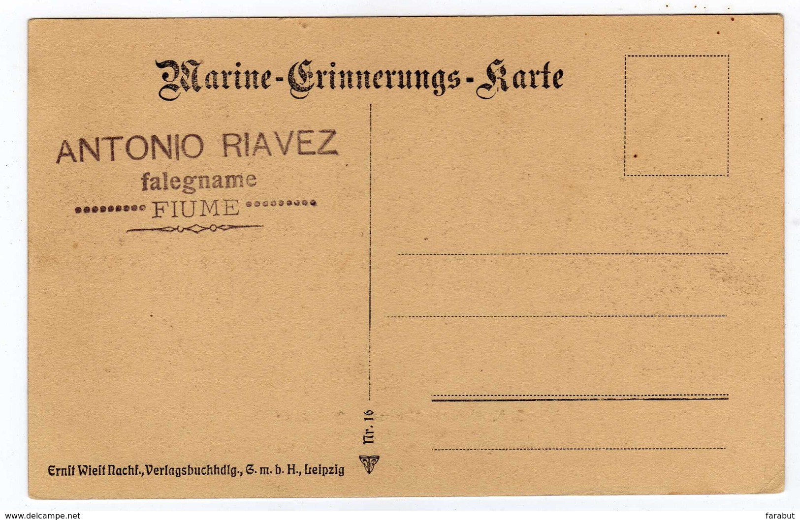 S.M.S. Kleiner Kreuzer Dresden; Kaiserliche Marine Fiume Stamp - Guerre