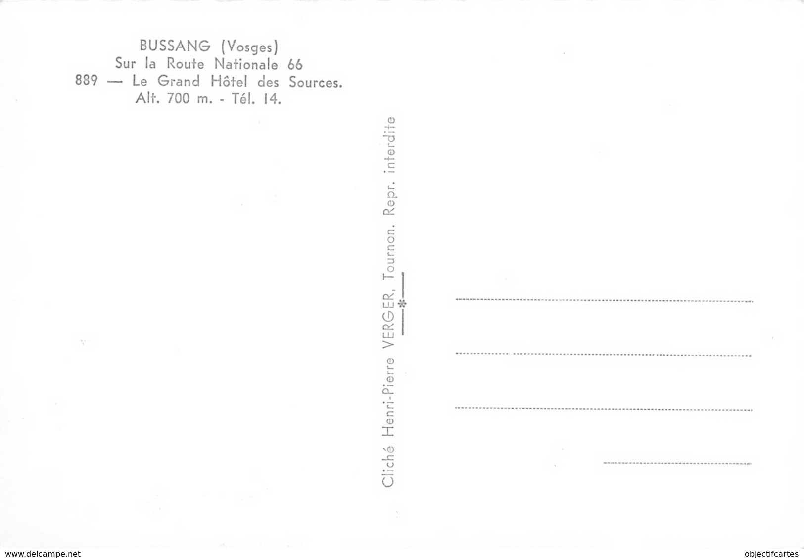 BUSSANG  Grand Hotel Des SOURCES   1 (scan Recto Verso)KEVREN0660 - Bussang