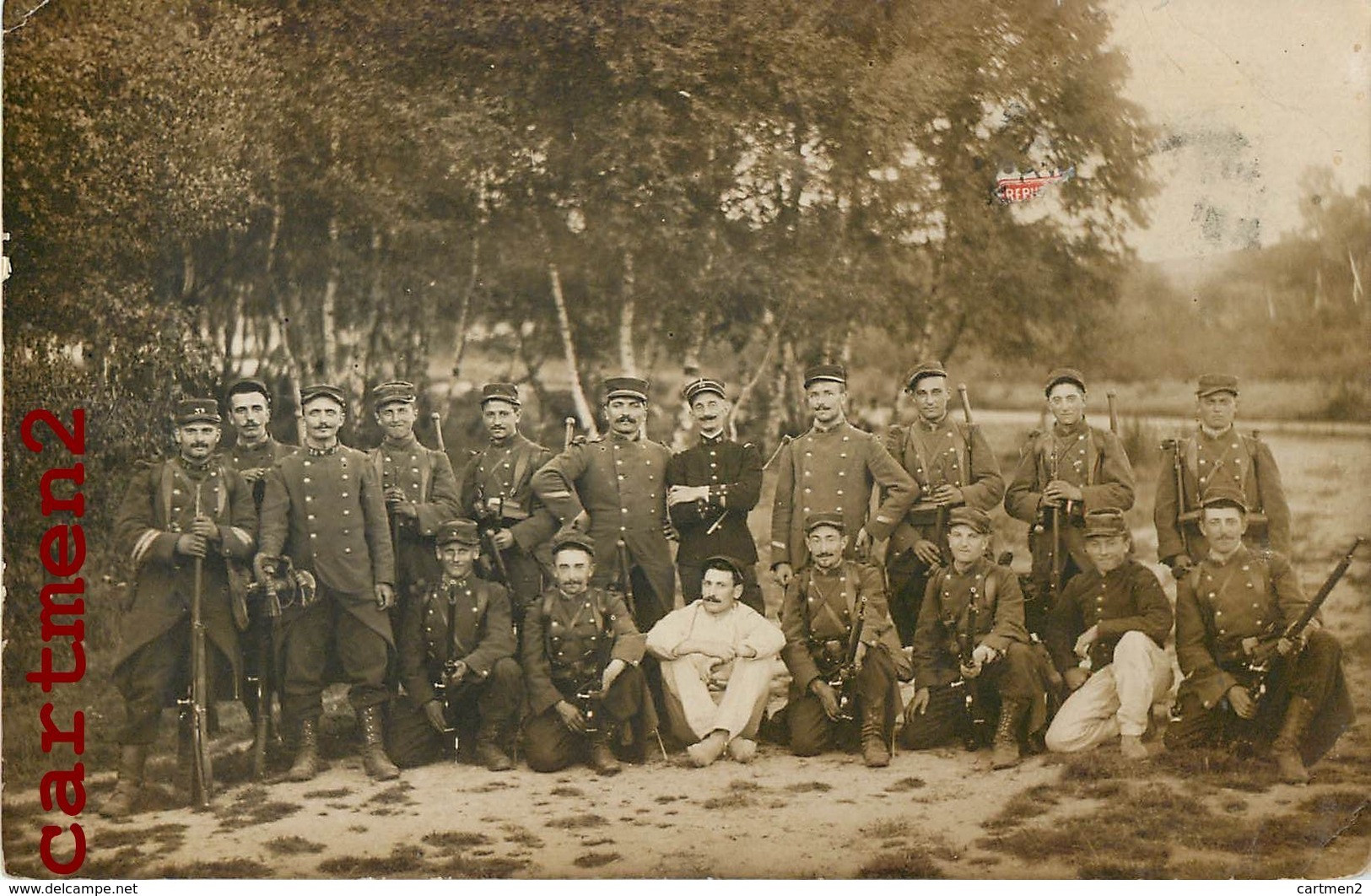 CARTE PHOTO : LE 38eme REGIMENT D'INFANTERIE SOLDATS MILITAIRE GUERRE POILUS - Guerra 1914-18