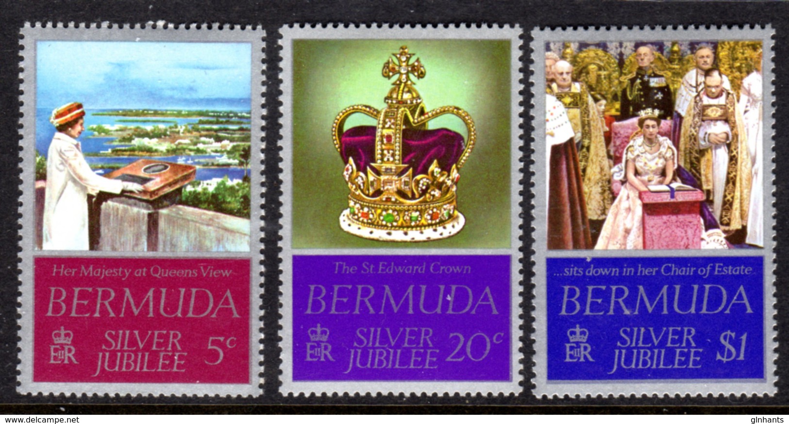 BERMUDA - 1977 SILVER JUBILEE SET (3V) FINE MNH ** SG 371-373 - Bermuda