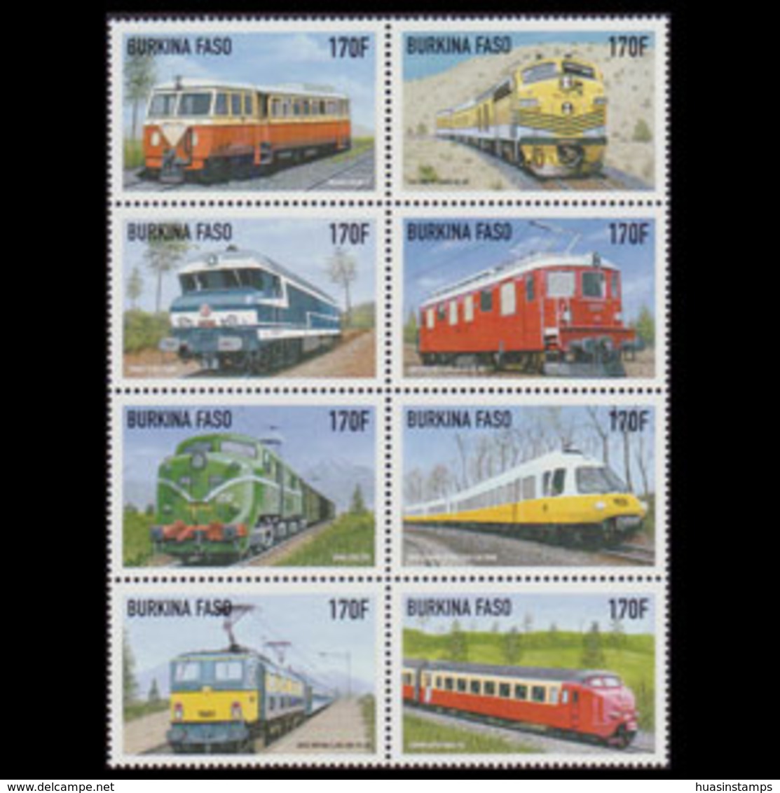 BURKINA FASO 1998 - Scott# 1121a-h Train Set Of 8 MNH - Burkina Faso (1984-...)