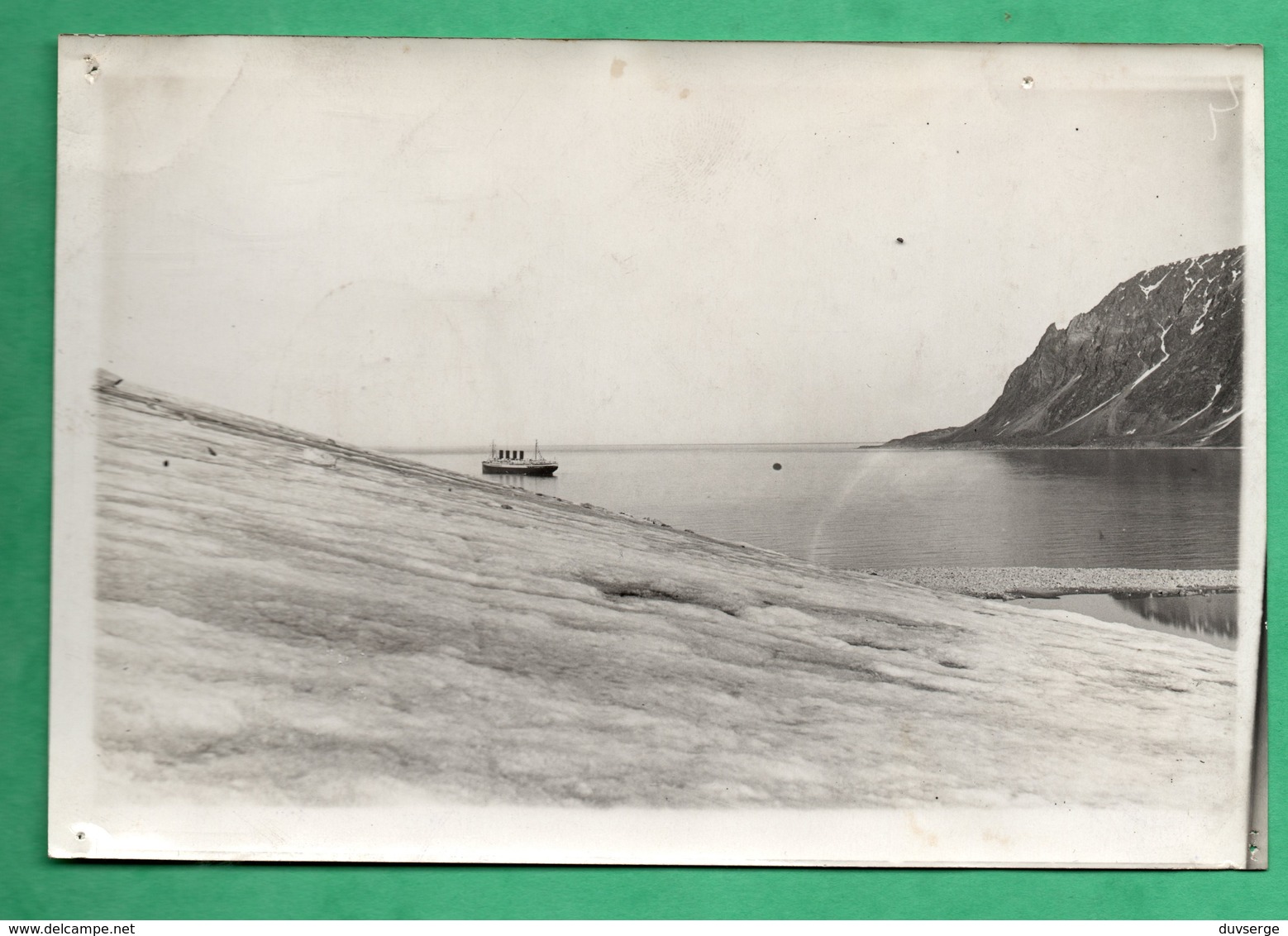 Photography Photo Norvege Norway Norge Spitzberg Magdalena Bay 7 Aout 1932 S/S France Paquebot Boat Format 10cm X 14,7cm - Barche