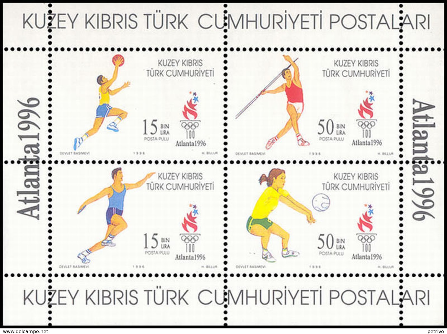 ** Cyprus - Turkish - 1996 - Olympic Games 1996 - Mi. (432-5), Bl. 16 - Estate 1996: Atlanta