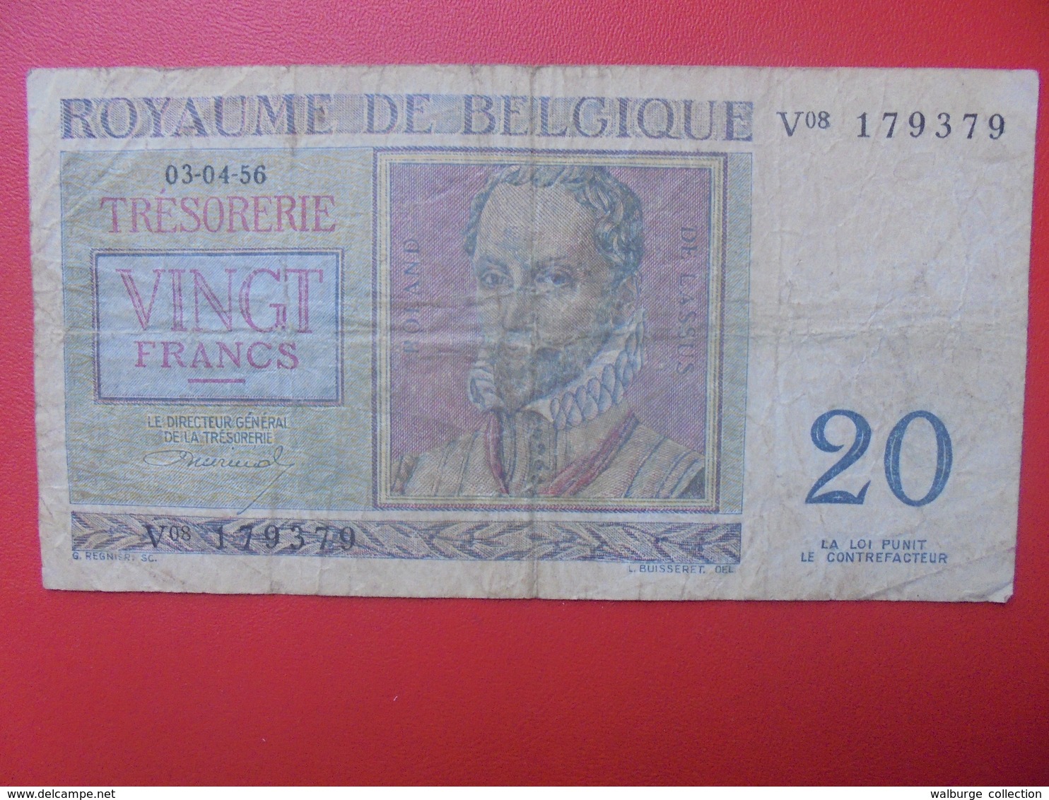 BELGIQUE 20 FRANCS 1956 CIRCULER (B.6) - 20 Francs