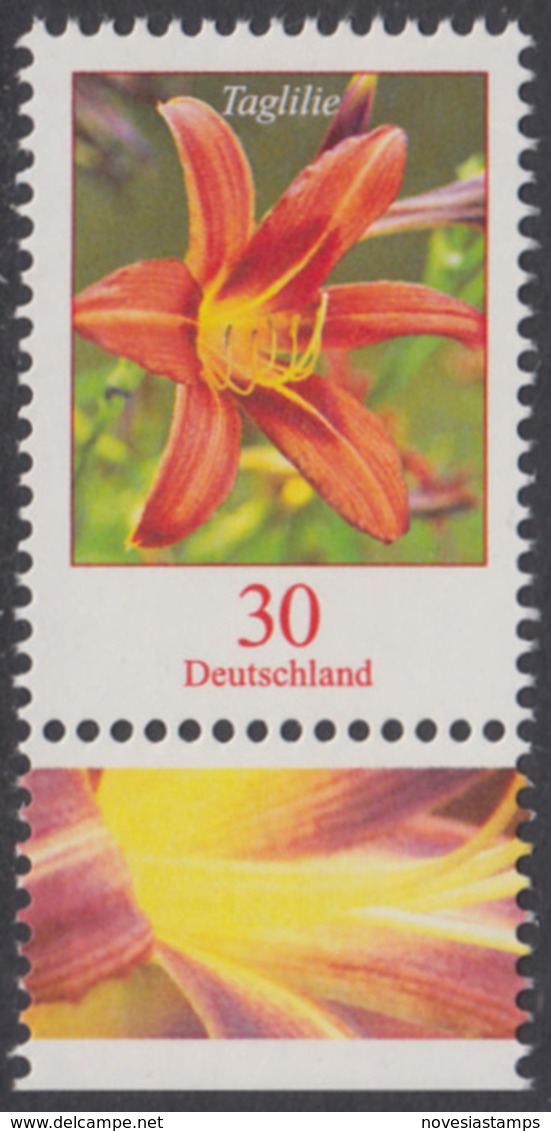 !a! GERMANY 2020 Mi. 3509 MNH SINGLE W/ Bottom Margin (c) - Flowers: Daylily - Ongebruikt