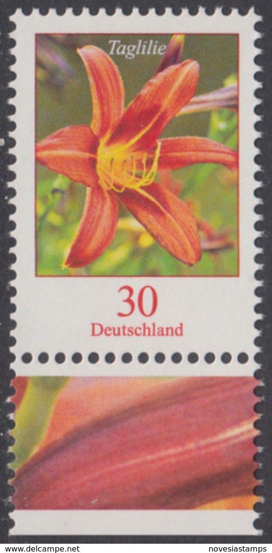 !a! GERMANY 2020 Mi. 3509 MNH SINGLE W/ Bottom Margin (b) - Flowers: Daylily - Neufs