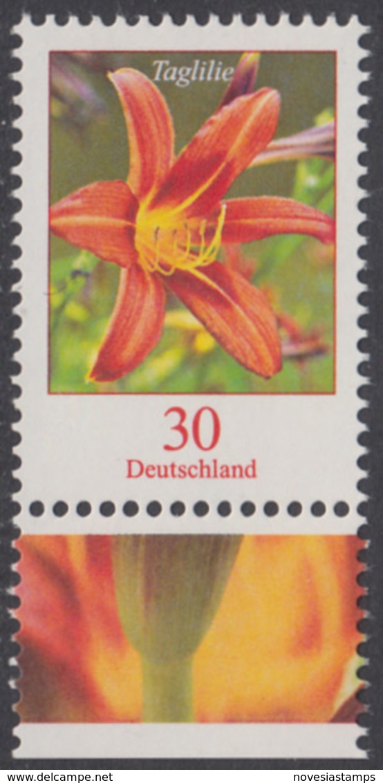 !a! GERMANY 2020 Mi. 3509 MNH SINGLE W/ Bottom Margin (a) - Flowers: Daylily - Neufs