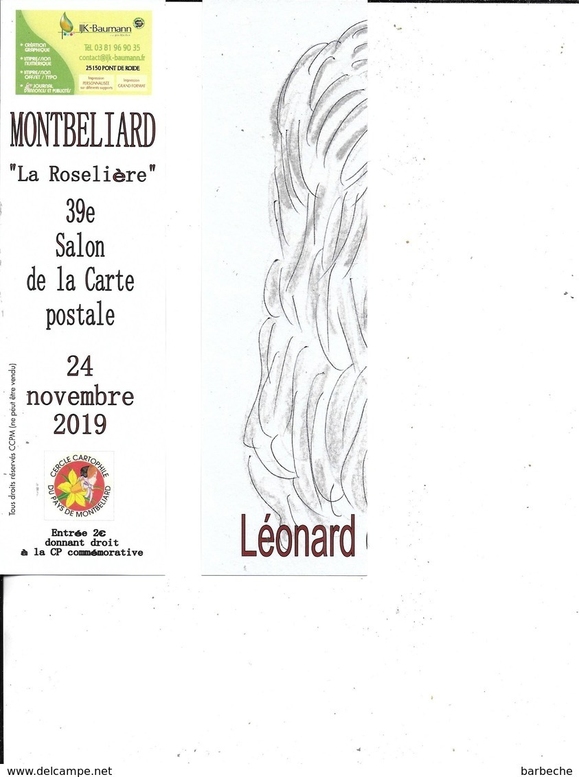 3 Marque- Pages LEONARD DE VINCI  à L' Occasion Du Salon De La Carte Postale De MONTBELIARD - Marcapáginas