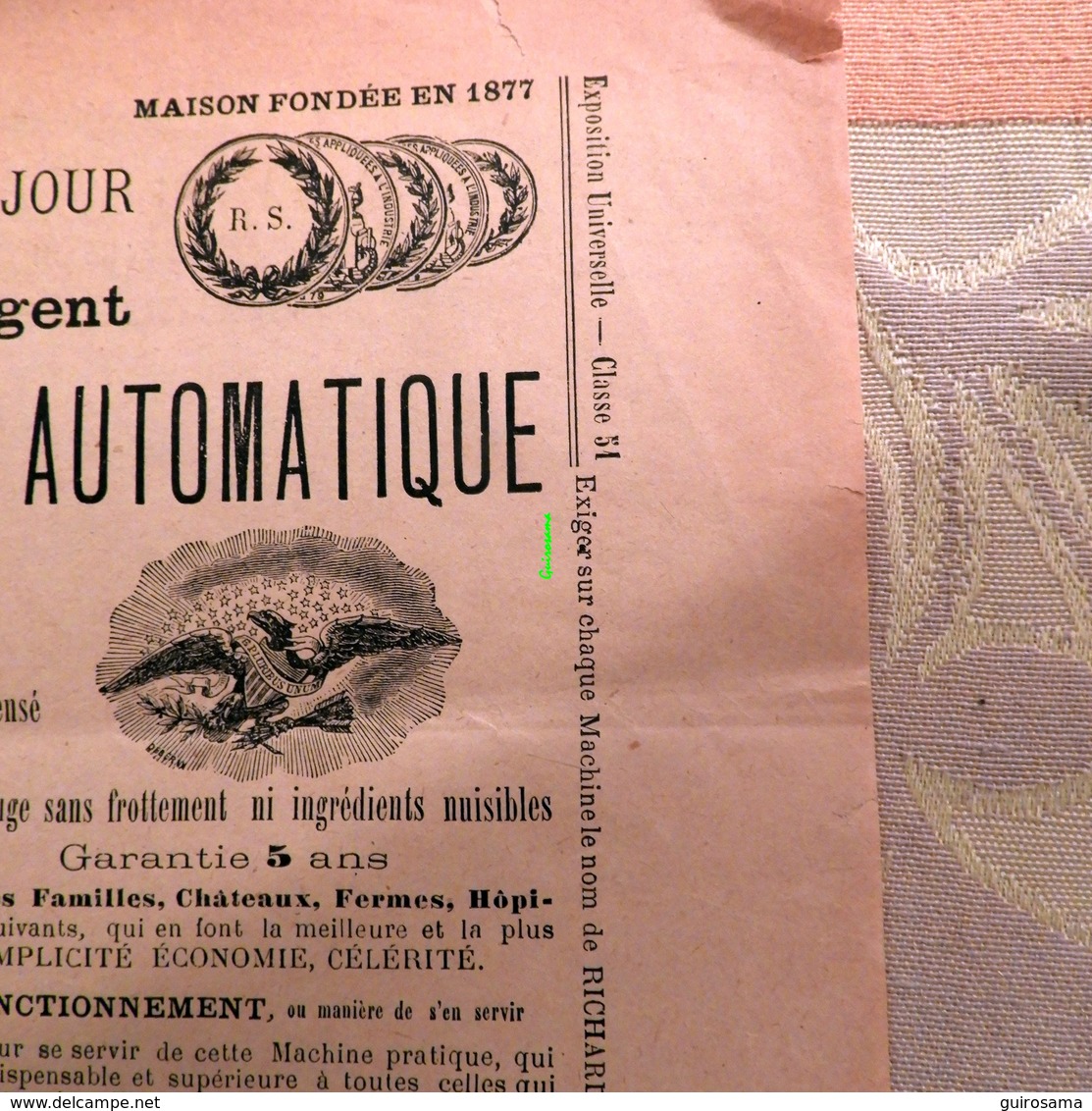 Nouvelle Machine Américaine Automatique à Laver Le Linge Richard Schneider - Exposition Universelle - Circa 1889 - Kleding & Textiel