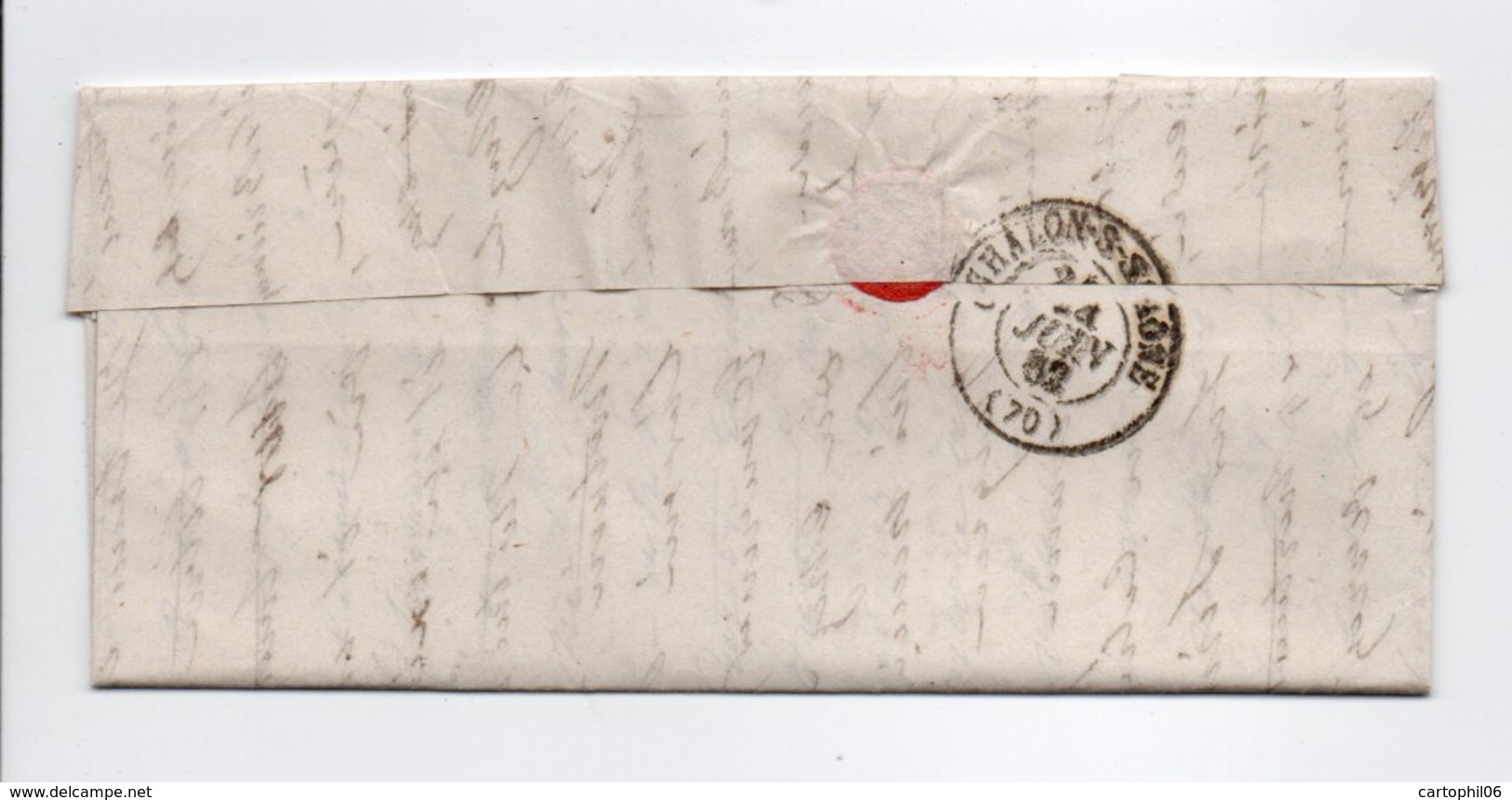 - Lettre DAMPIERRE-SUR-SALON (Haute-Saône) Pour CHALON-SUR-SAÔNE 23 JUIN 1862 - 20 C. Bleu Napoléon III Losange PC 1073 - 1849-1876: Classic Period