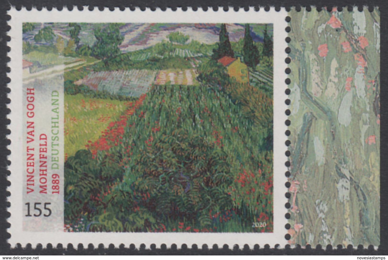 !a! GERMANY 2020 Mi. 3512 MNH SINGLE W/ Right Margin (a) - Vincent Van Gogh: Poppy Field - Ongebruikt