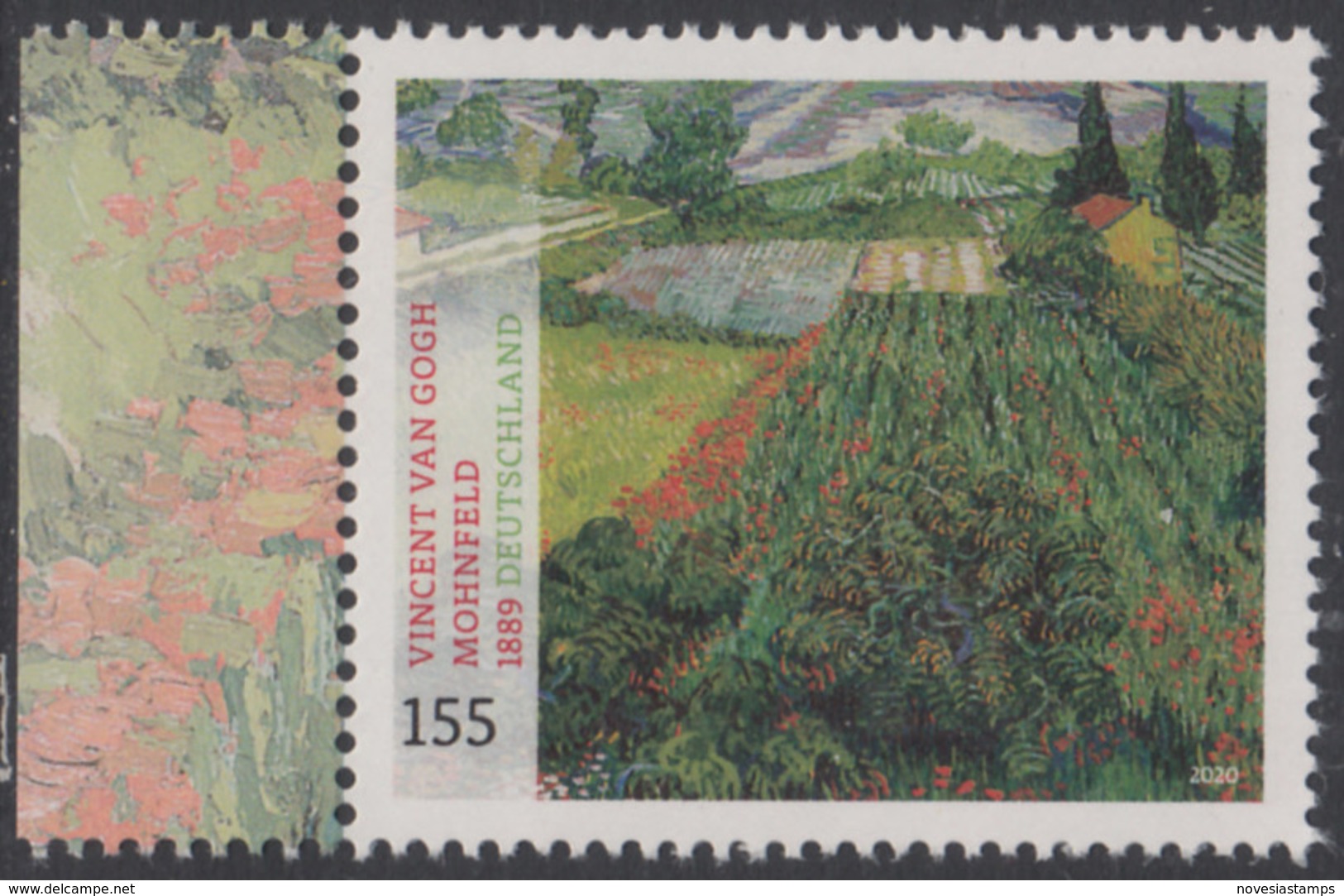 !a! GERMANY 2020 Mi. 3512 MNH SINGLE W/ Left Margin (a) - Vincent Van Gogh: Poppy Field - Ongebruikt