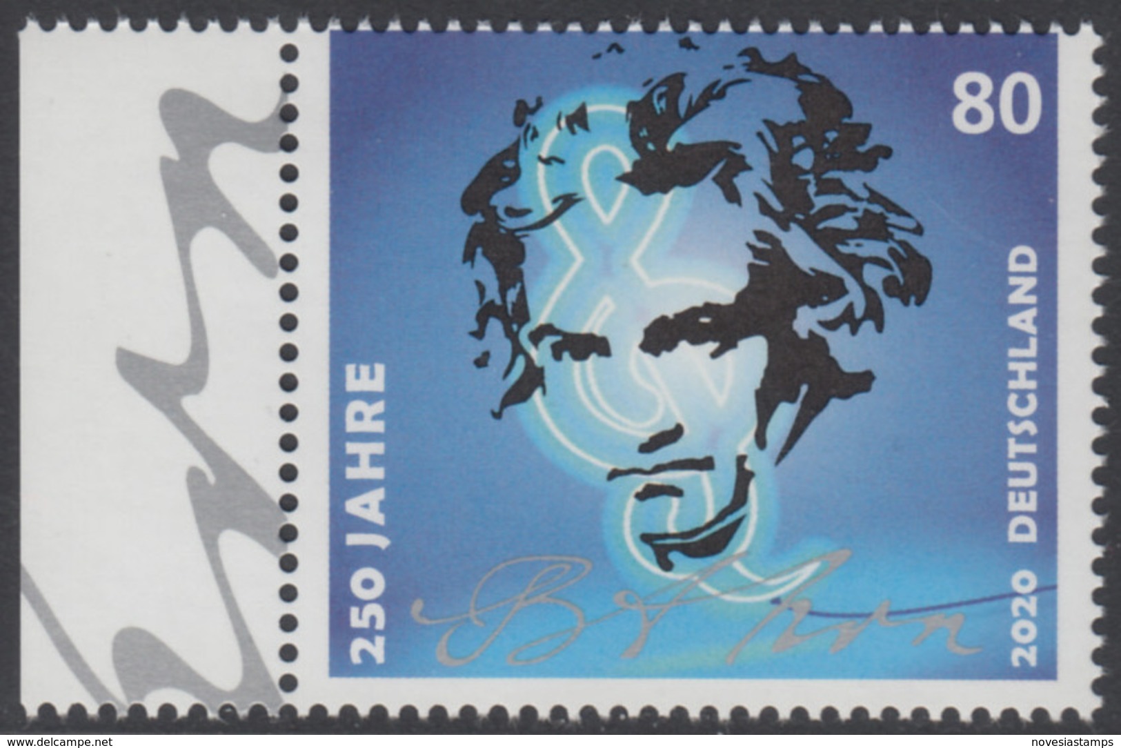 !a! GERMANY 2020 Mi. 3513 MNH SINGLE W/ Left Margin (a) - Ludwig Van Beethoven - Unused Stamps