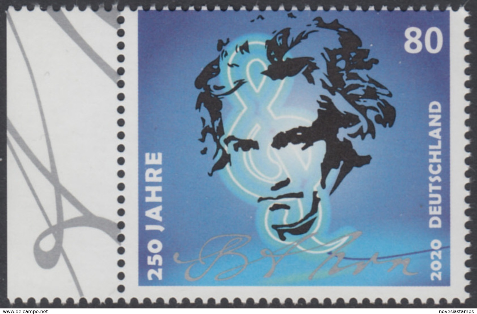 !a! GERMANY 2020 Mi. 3513 MNH SINGLE W/ Left Margin (b) - Ludwig Van Beethoven - Unused Stamps