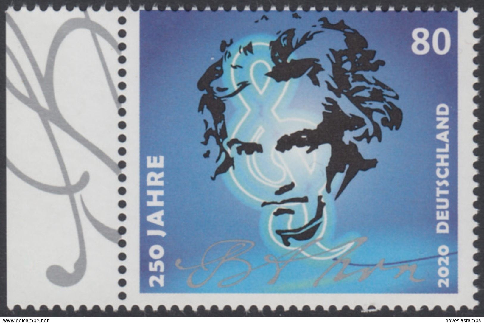 !a! GERMANY 2020 Mi. 3513 MNH SINGLE W/ Left Margin (c) - Ludwig Van Beethoven - Ungebraucht