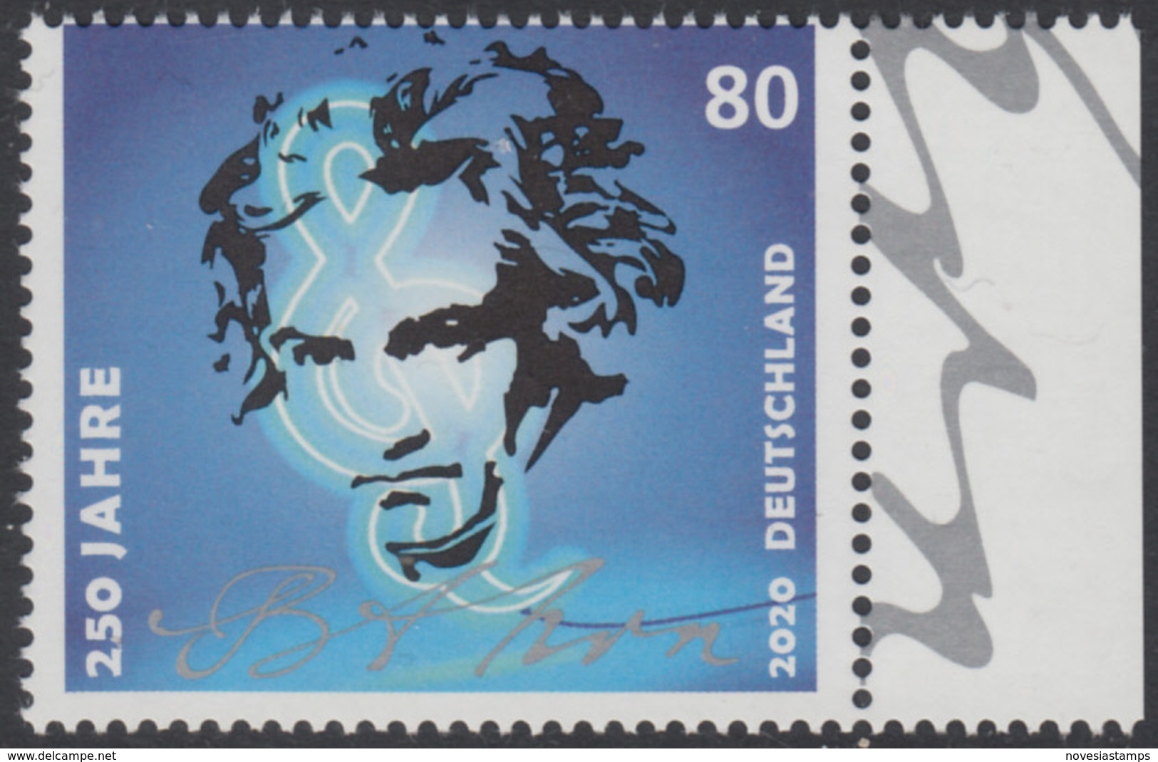 !a! GERMANY 2020 Mi. 3513 MNH SINGLE W/ Right Margin (c) - Ludwig Van Beethoven - Neufs