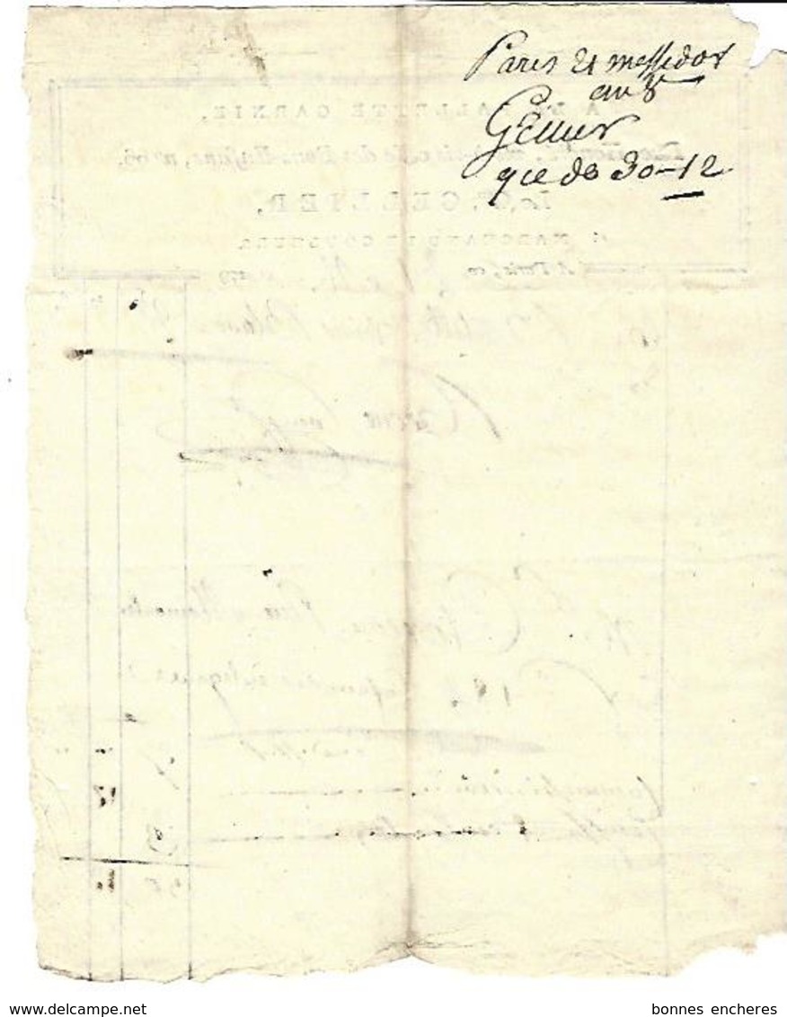 1800 PARIS MARCHAND DE COULEURS "A LA PALLETTE GARNIE"  Citoyen Cellier - 1800 – 1899