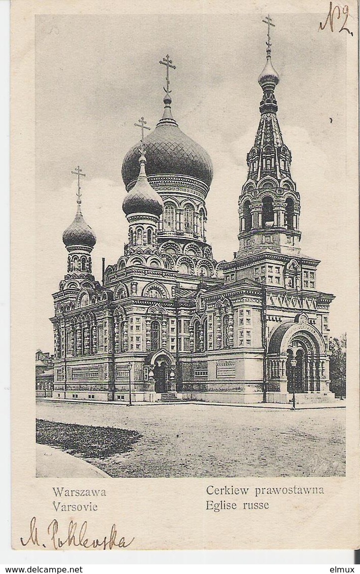POLOGNE - VARSOVIE. CPA Voyagée En 1904 Eglise Russe Warszawa Cerkiew Prawostawna - Poland